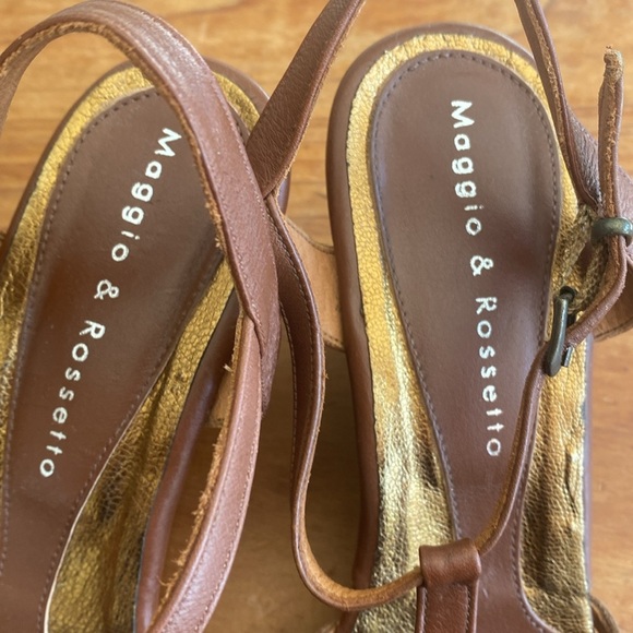 🇦🇷 Maggio & Rossetto designer leather wedge sandals - Picture 2 of 9